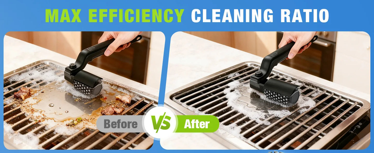 Electric Grill Brush Cleaning BBQ Cleaner Brush Cordless Rechargeable Rotary Adjustable Outdoor Heavy oil Stains Clean Tool