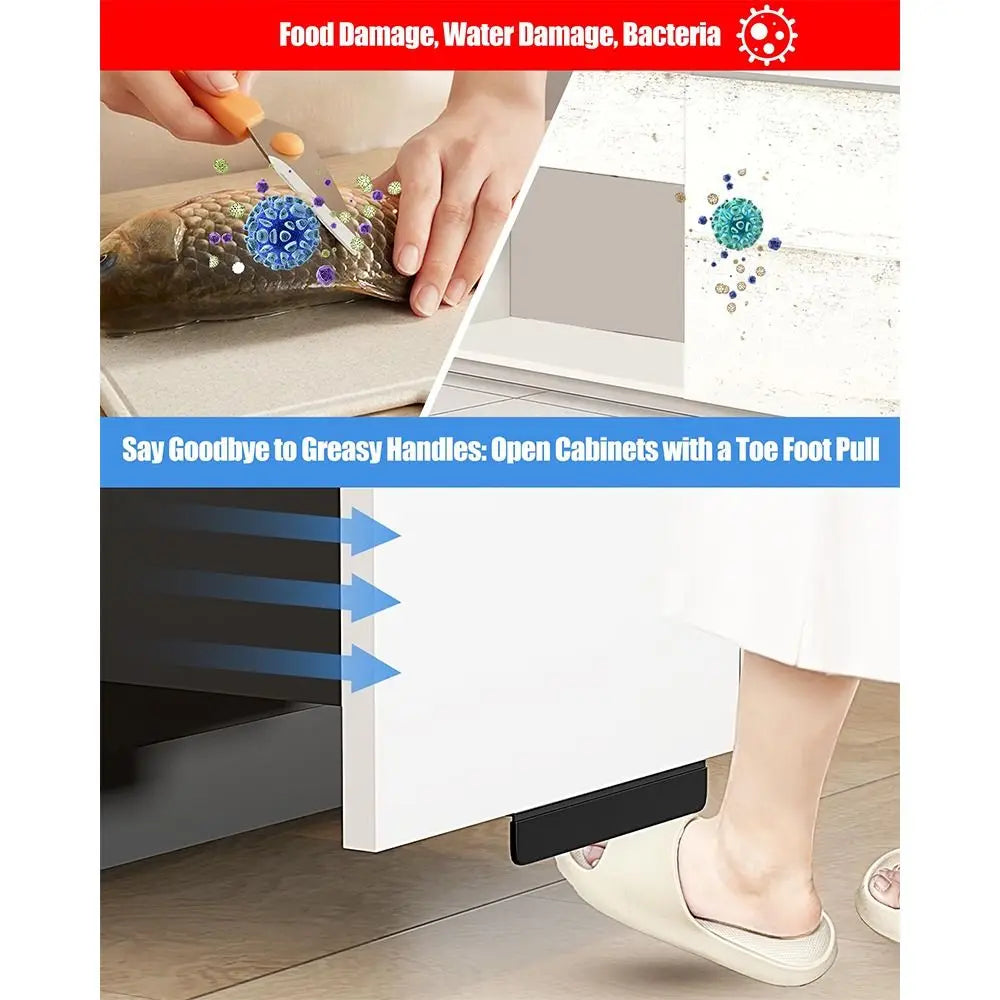 Practical Free Design Cabinet Foot Pull Bracket Carbon Steel Trash Cabinet Foot Pull Touchless Hands Trash Drawer Home Hardware