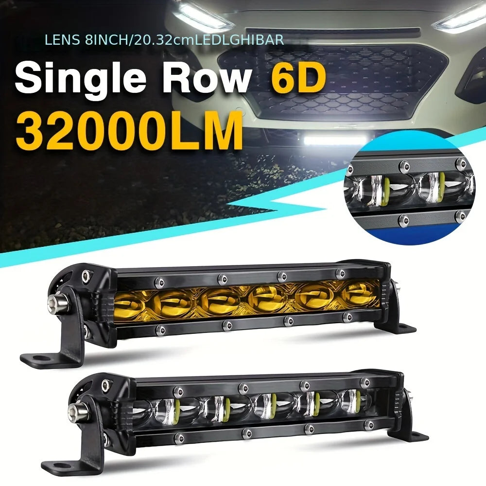 Super Bright LED Light Bar Offroad 8" 12V 24V Spotlight Barra LED Work Light for Lada Truck 4x4 SUV ATV Car Driving Fog Light