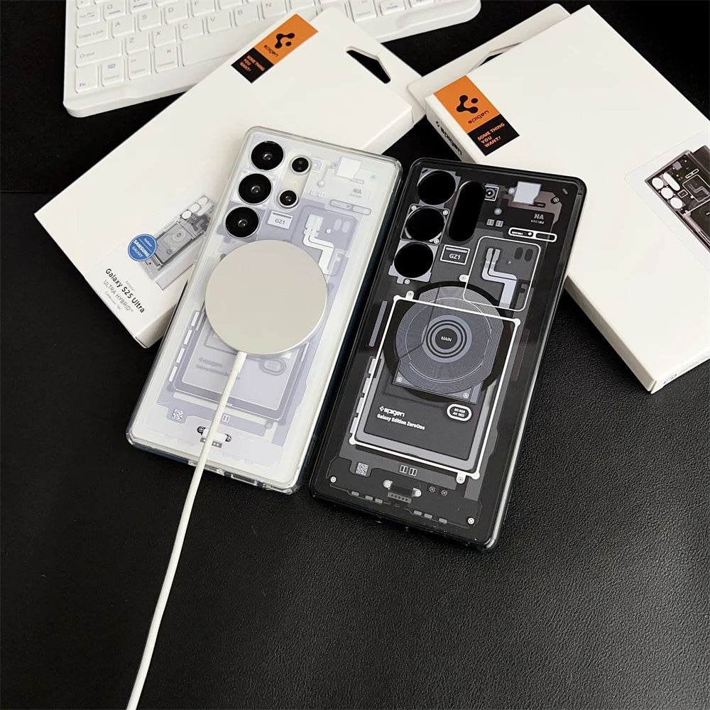 Spigen Ultra Hybrid Magfit Zero One Designs Magnetic Case For Samsung Galaxy S25 Ultra S26 S24 S23 S22 Plus For Magsafe Cover