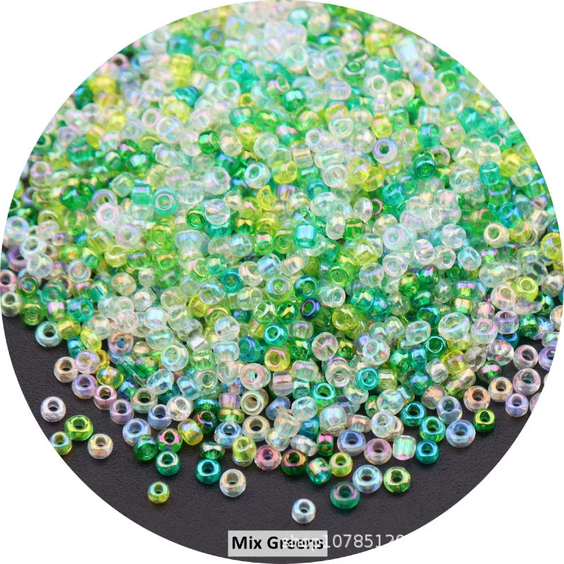 1.5mm 2mm 3mm 4mm Cezch Clear AB Colorful Glass Beads 15/0 12/0 8/0 6/0 Loose Seedbeads for Needlework Jewelry Making DIY Sewing