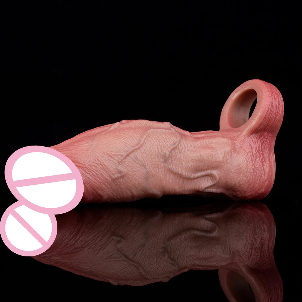 ORALSX 10 Styles Silicone Reusable Open-ended Penis Sleeve Delay Ejaculation Dick Enlargement Sex Toys For Men Game Pleasure