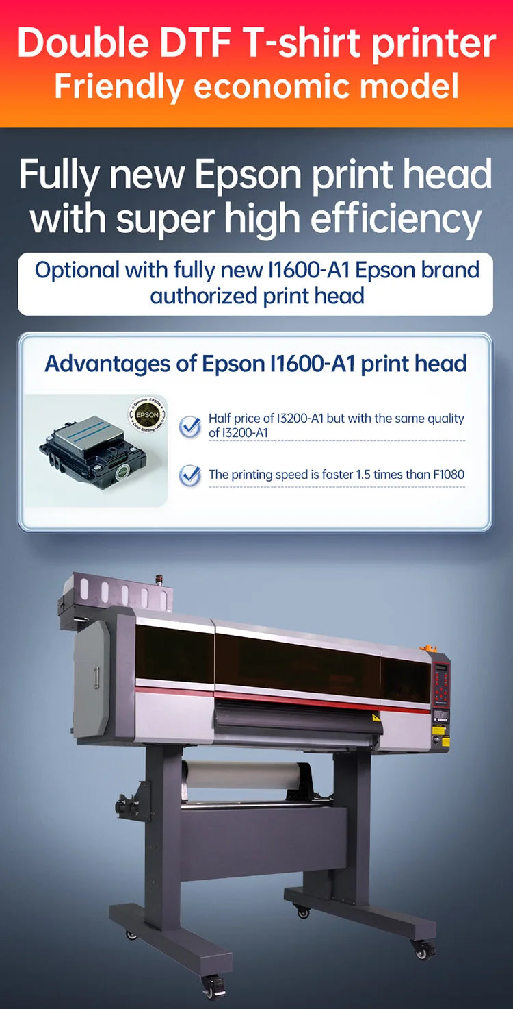 Powder Shaking with Purifier DTF Printer T-shirt Printing Machine DTF Printer Double Epson Head.