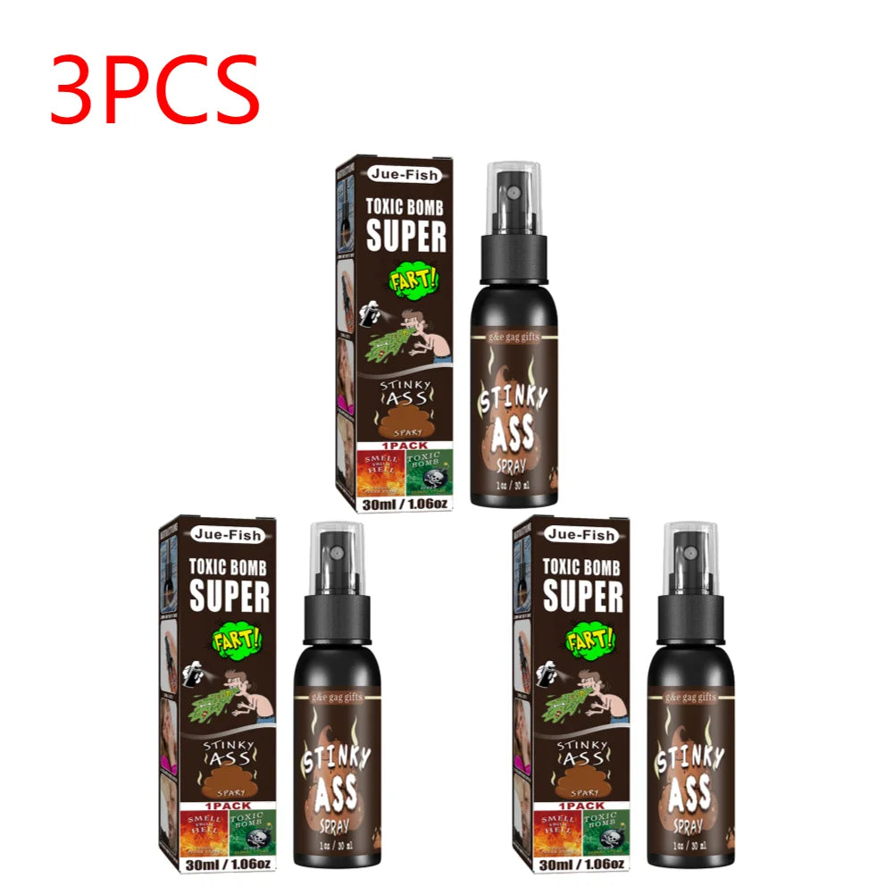 30ml Fart Gag Spray Prank Joke Plastic Spray Can Stink Party Supplies Stinky Fart for Adults Kids Non Toxic Halloween Funny Toys