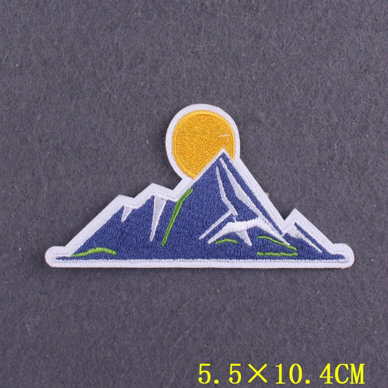 Hiking Adventure Patches For Clothing Stickers DIY Hook Loop Badges Camping Embroidery Patch Iron On Patches On Clothes Stripes