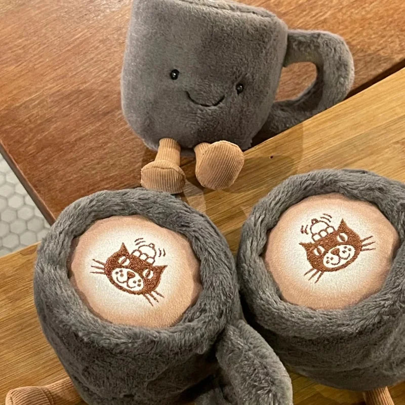 Jelly Cat Plush Fun Coffee Cup Cute Plush Toy Soothing Sleep Plush Doll Trendy Gift Plush Doll Cute Backpack Plush Pendant