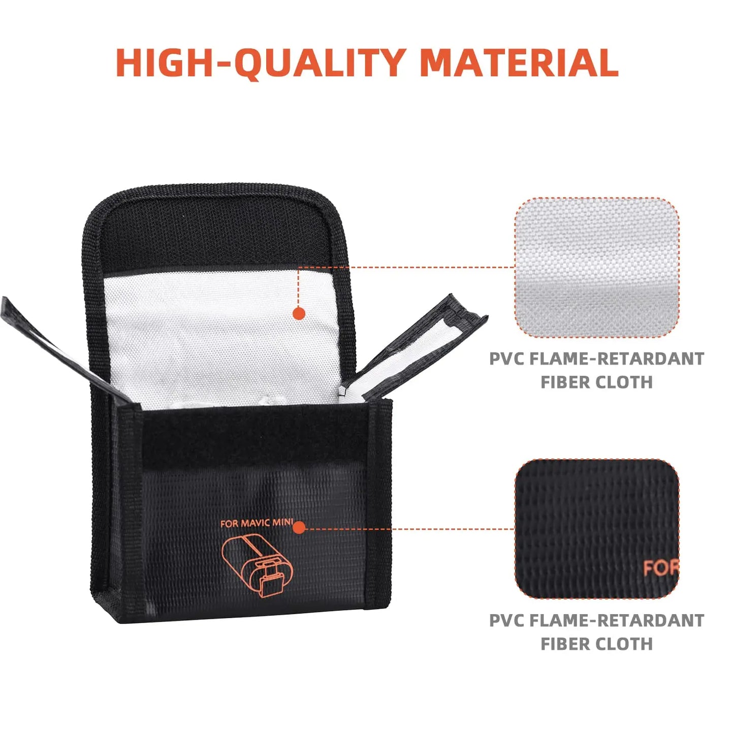 Lipo Battery Safe Bag for DJI Mini 2/Mini 2 SE/Mini SE/Mavic Mini Batteries Protection Storage Case Fireproof Explosion-proof