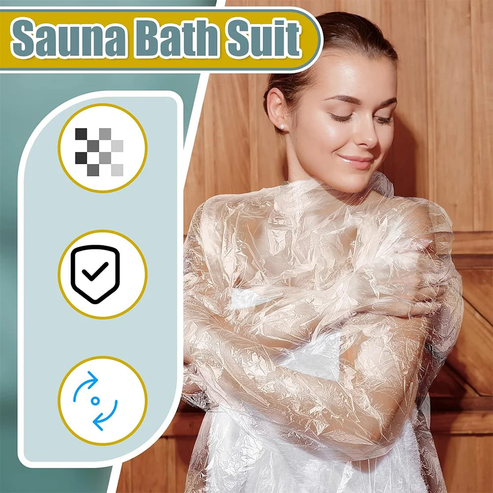 20 PCS Disposable Body Wrap PE Sauna Bath Plastic Bag Body Far Infrared Sauna Wrap for Women Men Spa Bathtub Weight Loss Detox