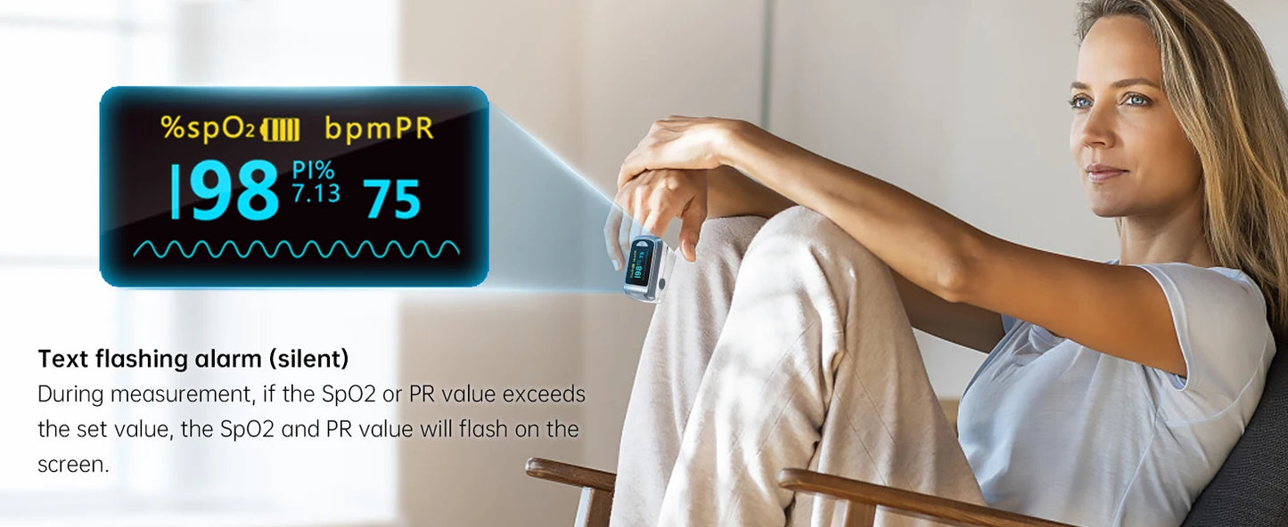 HealthTree Finger Pulse Oximeter SPO2 PR PI RR Blood Oxygen Saturation Meter Heart Rate Monitor OLED Oximetro De Dedo