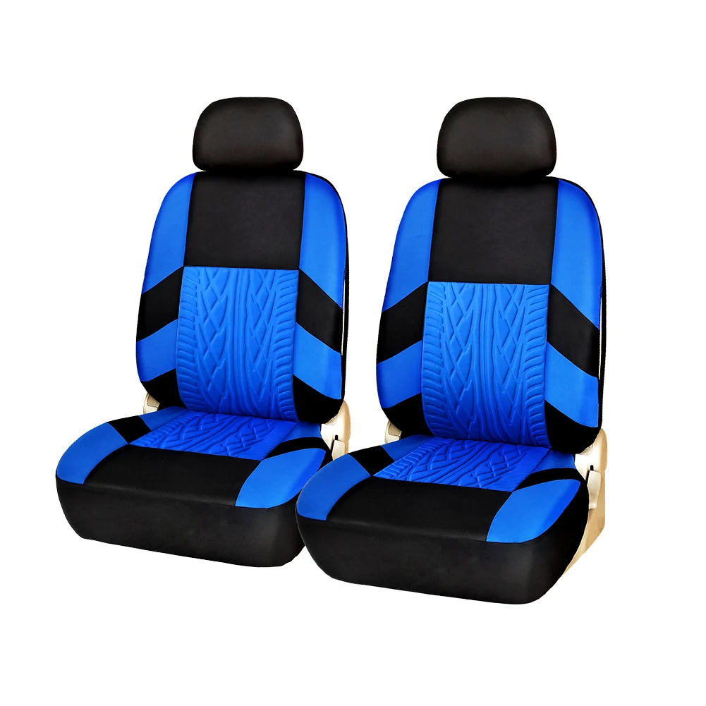 AUTO HIGH Embroidery Car Seat Covers Polyester Universal Fit Most Cars Truck SUV Van Protector - Front Pair