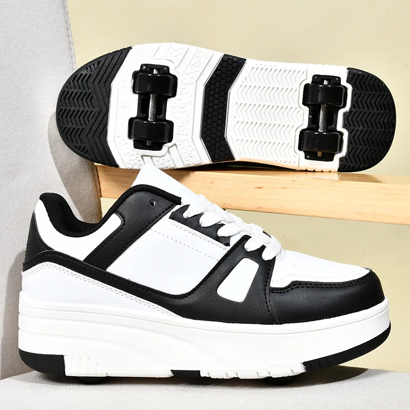 Children's Roller Skate Shoes Student Inline Skating Shoes grils 4-Wheel Deformation Boy's Skating Shoes