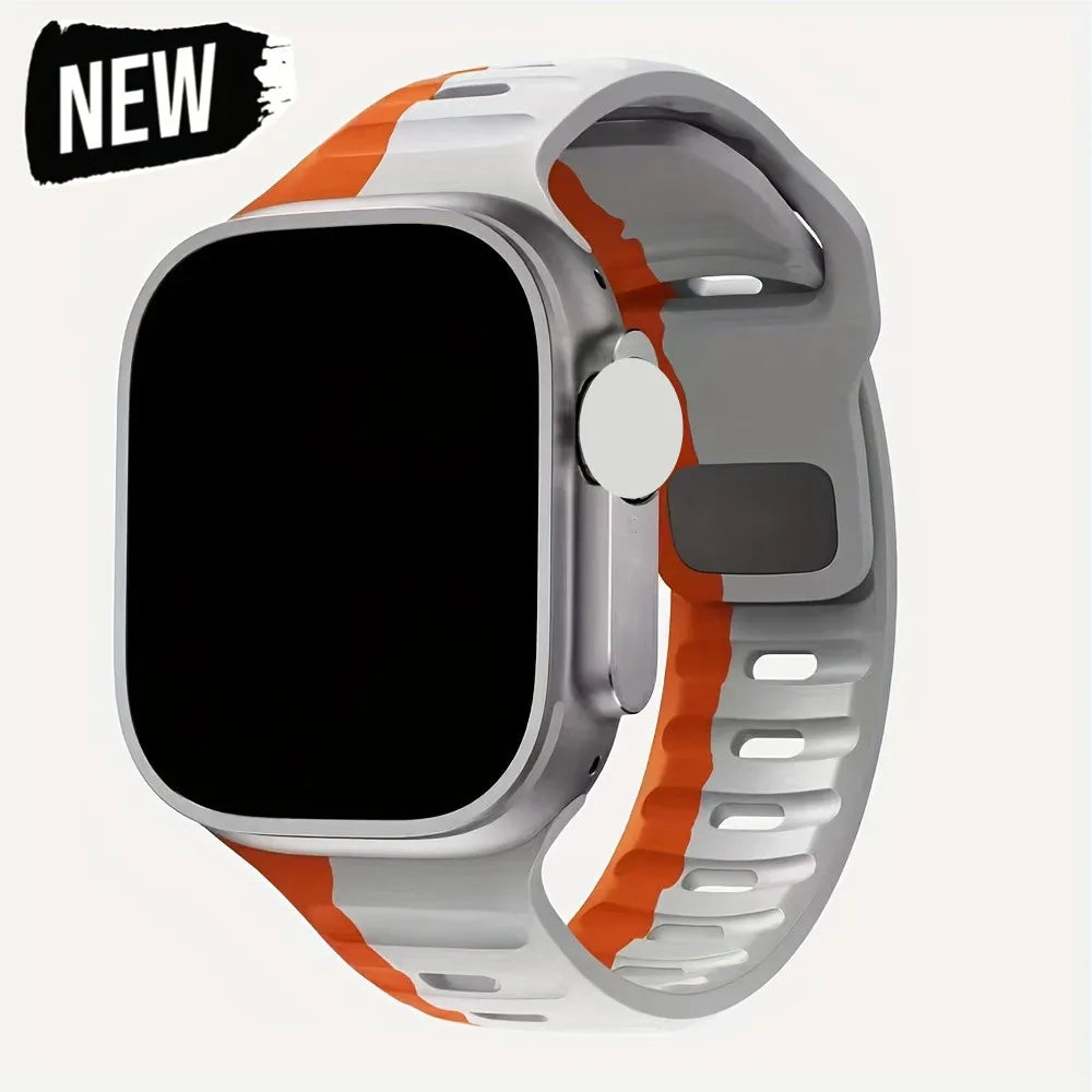 Silicone Sport Strap For Apple Watch Band Ultra2 49mm 45mm 40mm 44mm 42mm 46mm 41mm Correa Bracelet iWatch Series 10 9 8 7 6 5 4