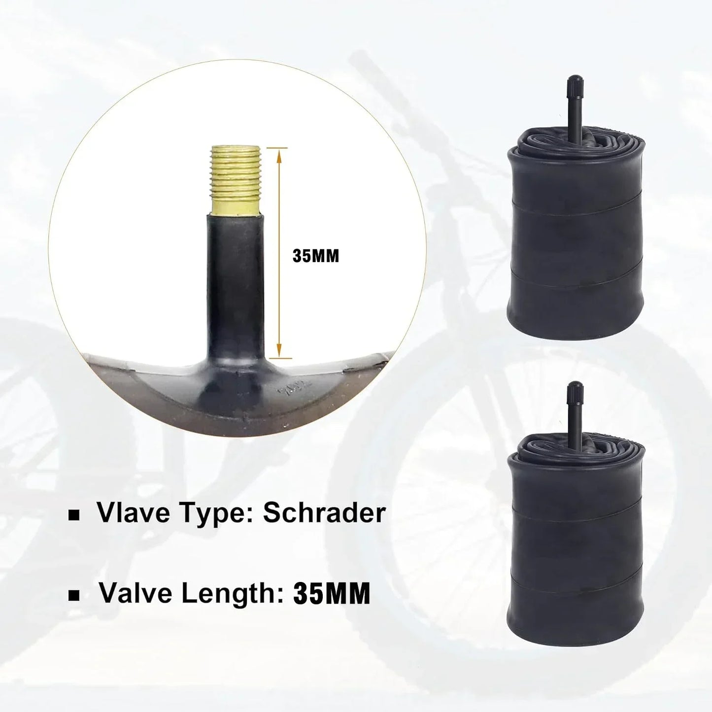 1PC or 2PCS Fat Bicycle Tube 20x4.0 Bike Inner Tube For Snowmobiles Bicycles ATVs Black Tyre