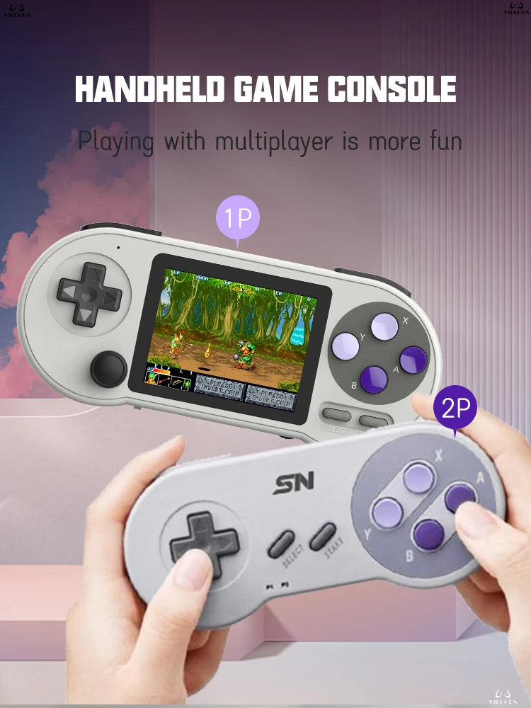 SF2000 Portable Handheld Game Console 3 Inch IPS Retro Video Game Player Built-in 6000 Games For SFC FC GBA Kid Gift AV Output