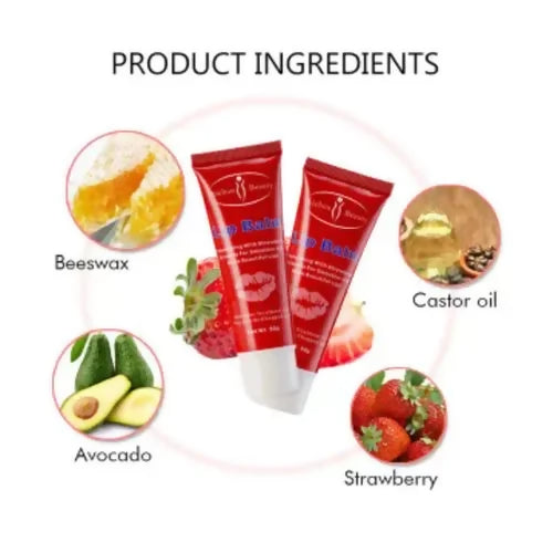 Aichun Beauty Lip Balm Moisturizing Emollient Strawberry Extract Flavor -50g