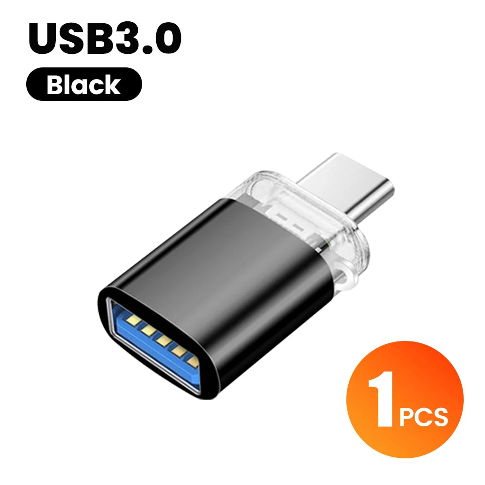 Mini OTG Type C to USB Adapter 3.0 USB C Male To USB A Female Data Connector For iphone 15 16 Xiaomi Samsung Huawei PC Laptop