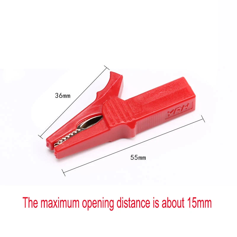 Alligator Clips wire Metal Connector DIY Clips Test Probe Black Red Color  Cableinsulated clamp testing Clamp Jumper Line