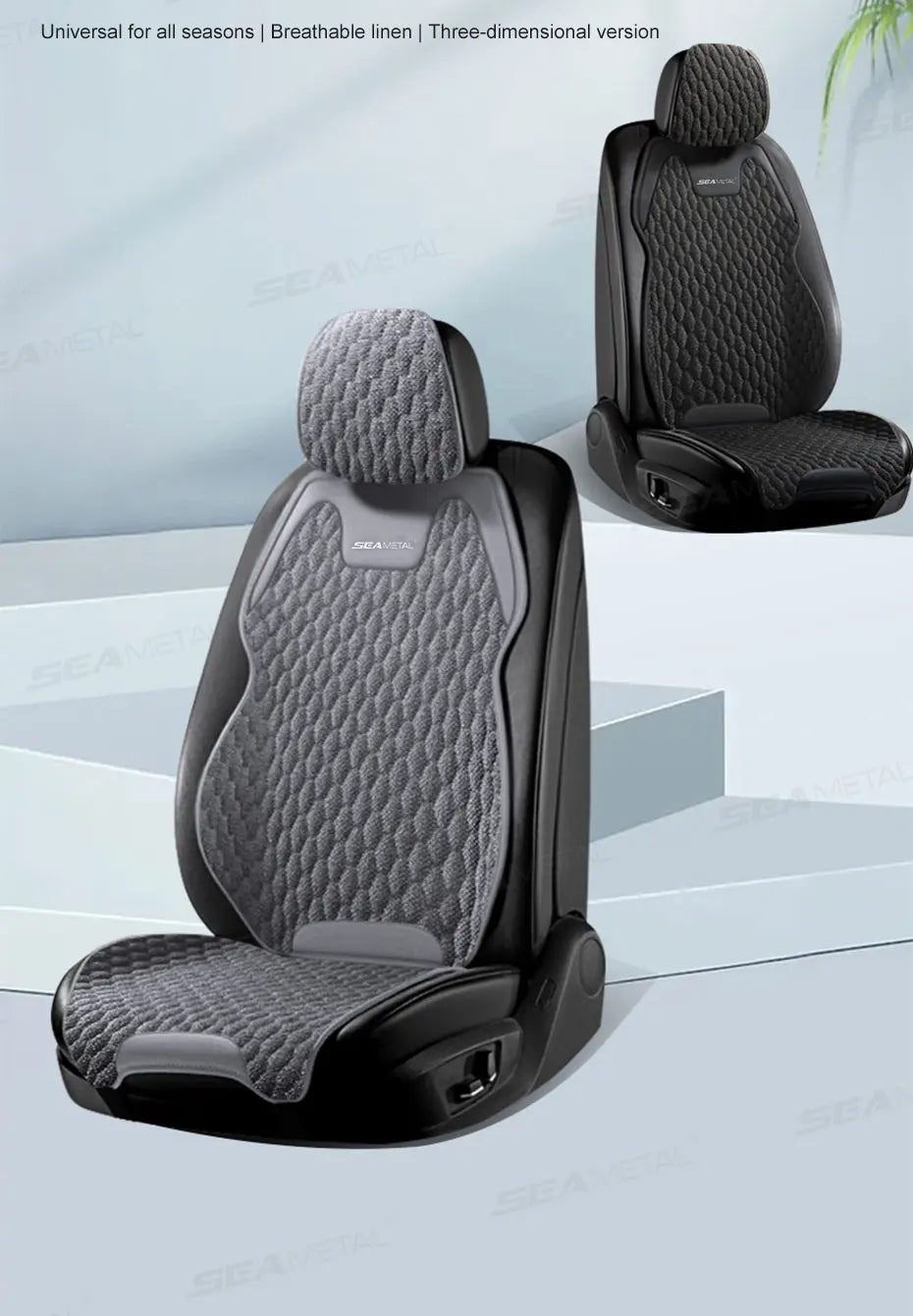 SEAMETAL Four Seasons Car Seat Cover Front Rear Car Seat Cushion Airbag Compatible Seat Protector Breathable Car Accessories