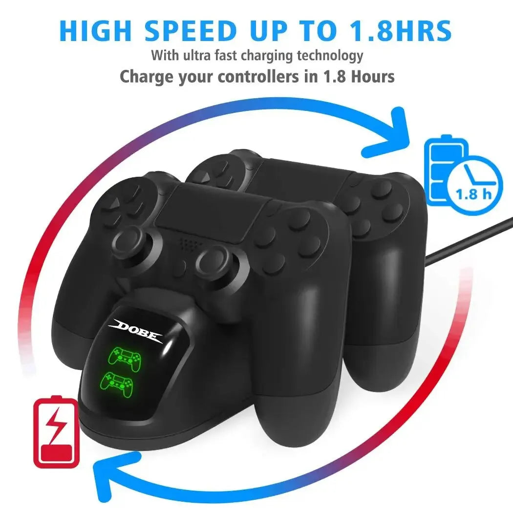 DOBE PS4 Controller Charger Station for Playstation 4 Controller Remote Charging Station with 1.8 Hour Fast-Charging