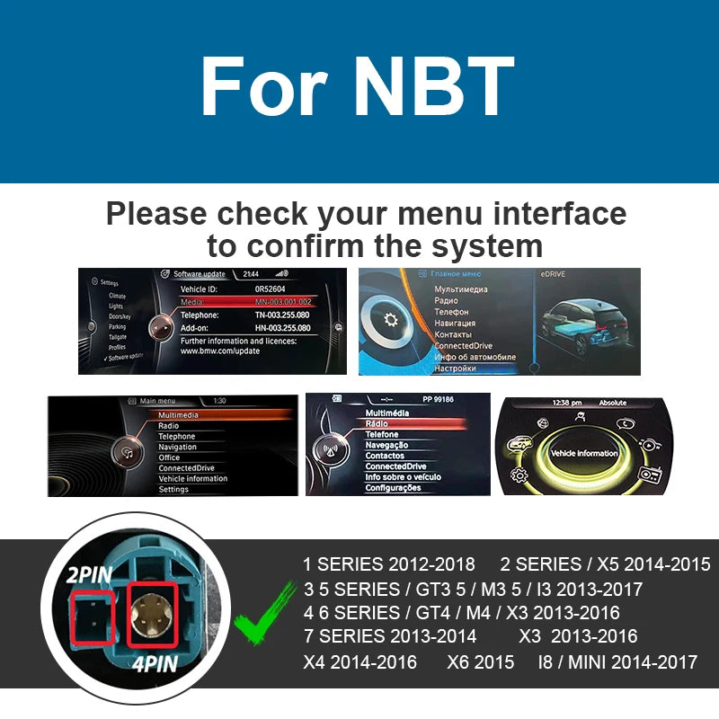 Wireless CarPlay For BMW 1 2 3 4 5 7 Series E70 F10 X1 X3 F25 F26 F48 MINI X4 X5 X6 F56 F15  Android Auto  AirPlay  Mirror Link