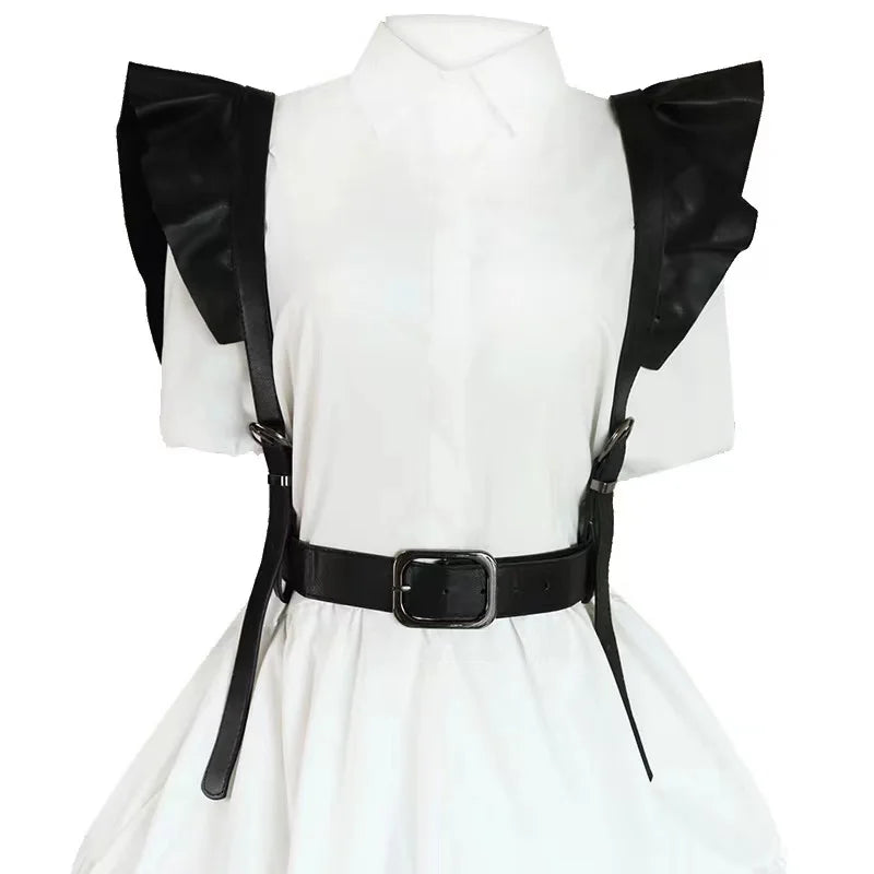 Black PU Leather Punk Body Chains Fashion Strong And Sturdy Waist Straps Belt Club Adjustable Body harness