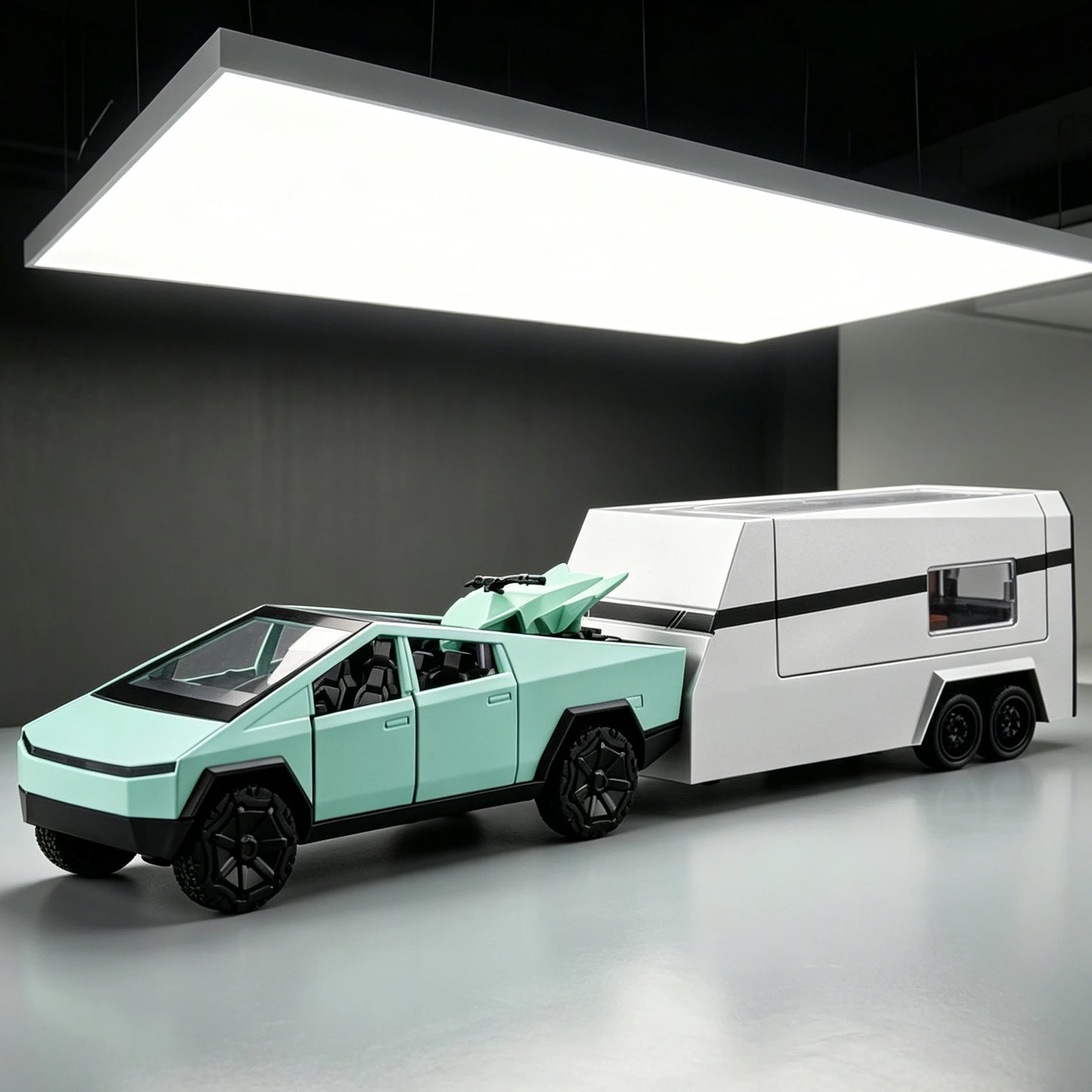 1:36 Realistic Alloy New Energy Pickup RV Model, Pull Back Diecast Toy Car, Collectible Vehicle, Perfect Birthday Gift