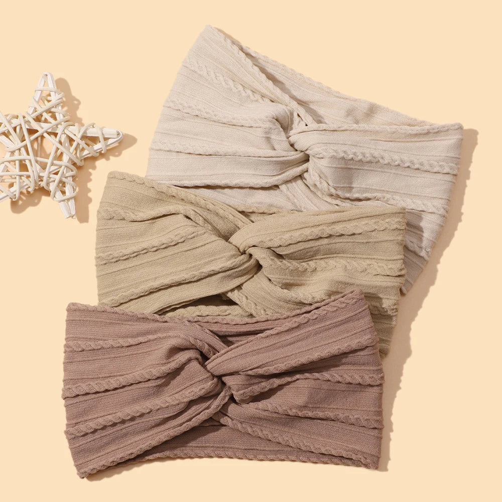 3Pcs/Set Headbands For Baby New Cable Knit Cross Hairbands For Kids Girls Children's Elastic Bands For Girl Hair Accessories