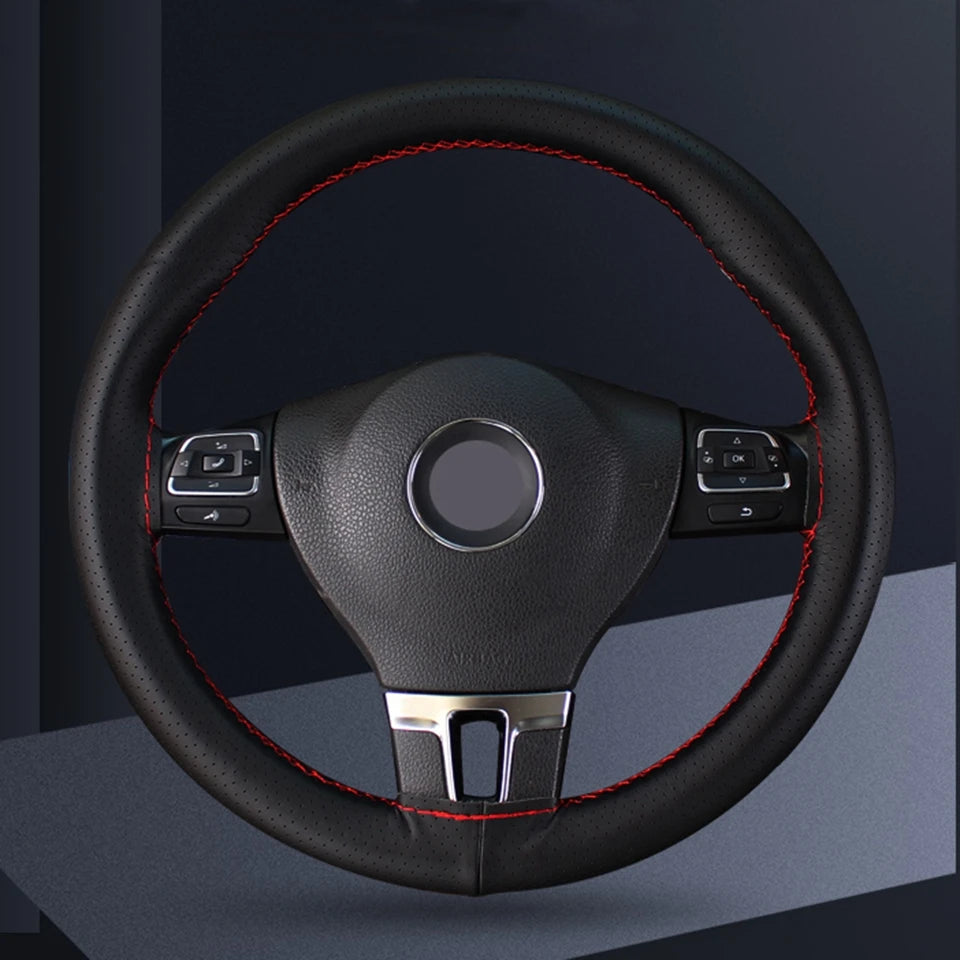 Car Steering Wheel Braid Cover Universal Fiber Leather Car Steering-wheel With Needles And Thread Auto Interior Accessories