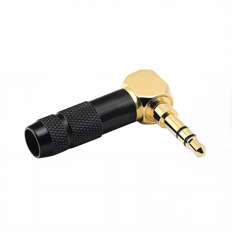 Right Angle Gold Plated 3.5mm for Soldering 3Pole Earphone Plug Audio Connector Electronics