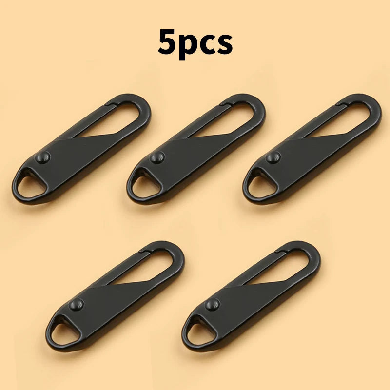 5/10 Pieces Zipper Pull Replacement Zipper Repair Kit Zipper Slider Pull Tab Universal Zipper Fixer Metal Zipper Head
