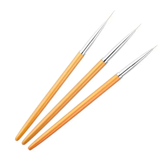 3Pcs French Stripe Nail Art Liner Brushes 3D Tips Line Stripes DIY Drawing Pen UV Gel Brushes Painting Manicure Nail Tools Set