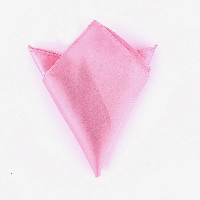 Luxury Men's Handkerchief Solid Color White Black Red Hankies Polyester Hanky Business Pocket Square Chest Towel 22*22CM