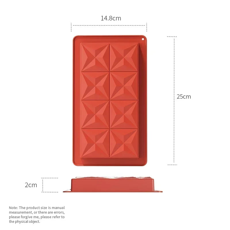 1set Chocolate Bar Mold Deep with 10Pcs Bags Thick Dubai Chocolate Mold for Stuffed Bar Filling Pistachio Break Apart Chocolate