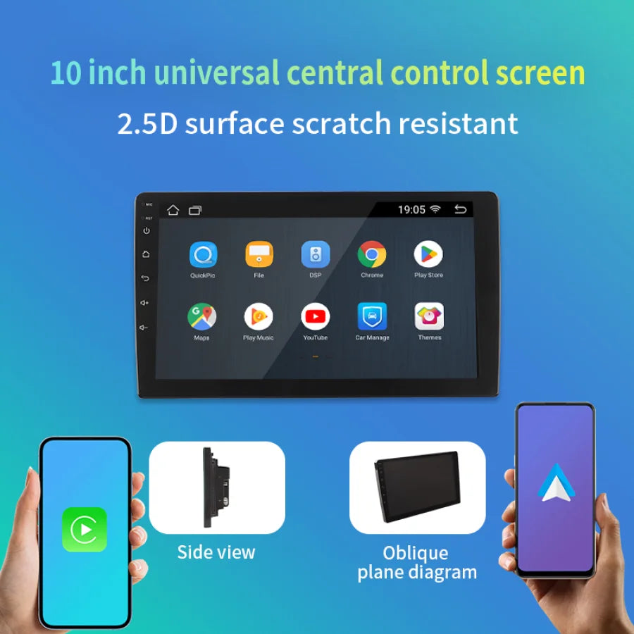 9/10 inch 2ID Universal Car Radio CarPlay Android 12 Auto radio  WIFI GPS Bluetooth Audio Multimedia Video Player For HYUNDA KIA