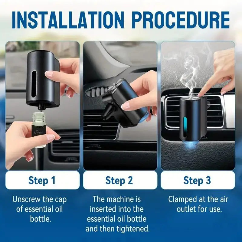 Car air freshener, three intensity adjustable, car aroma diffuser, portable freshener perfume fragrance