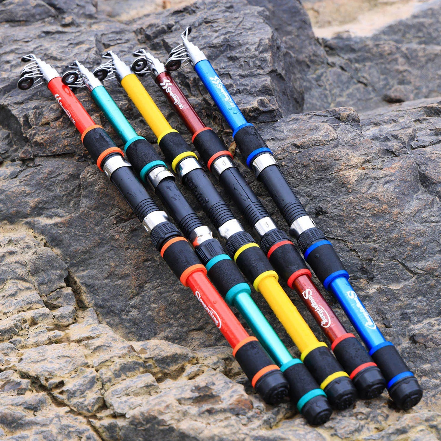 Sougayilang 1.8M Spinning Fishing Rod M Power Telescopic Children Fishing Telescopic Rock Fishing Pole Carp Feeder Surf Beginner