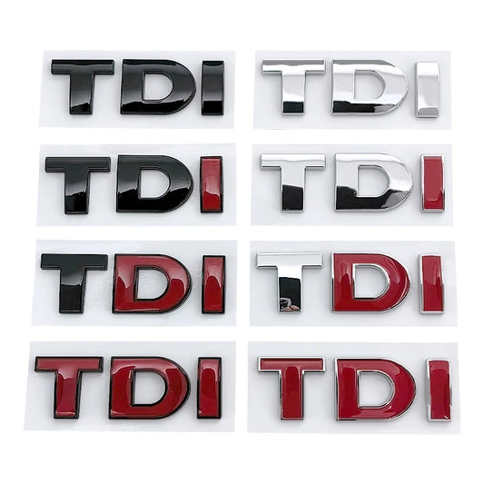3d ABS Black Logo TDI Emblem Car Trunk Badge For VW Passat Jetta Touareg Tiguan Touran Golf 4 5 6 Caddy TDI Sticker Accessories