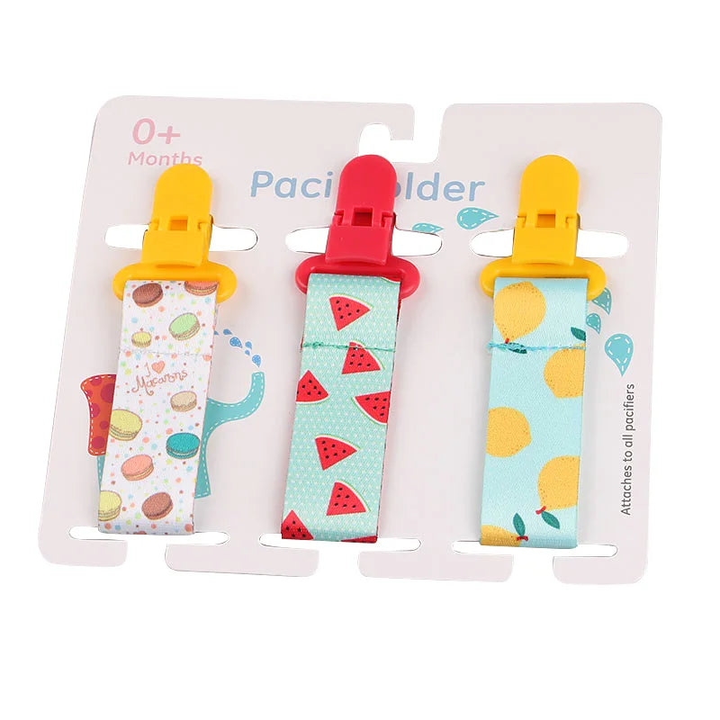 3Pcs/Set Baby Pacifier Clip Pacifier Chain Dummy Clip Nipple Holder for Baby Cartoon Print Child Pacifier Clips Soother Holder