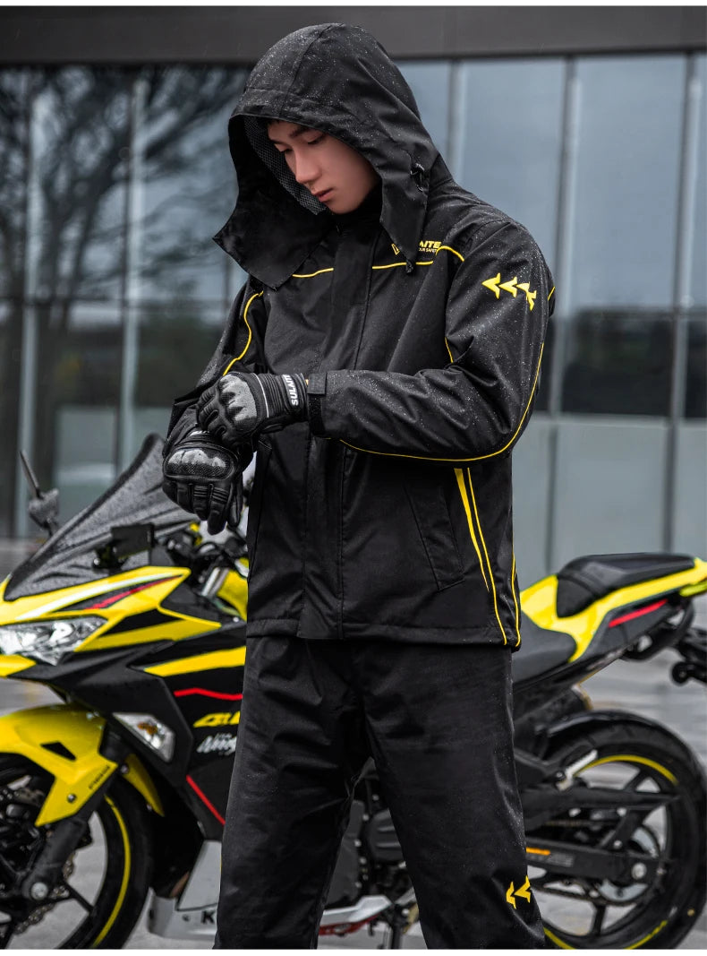 SULAITE Rain Suit Motorcycle Rain Gear Suit for Men & Women Jackets & Pants Reflective Waterproof Breathable Rainsuit