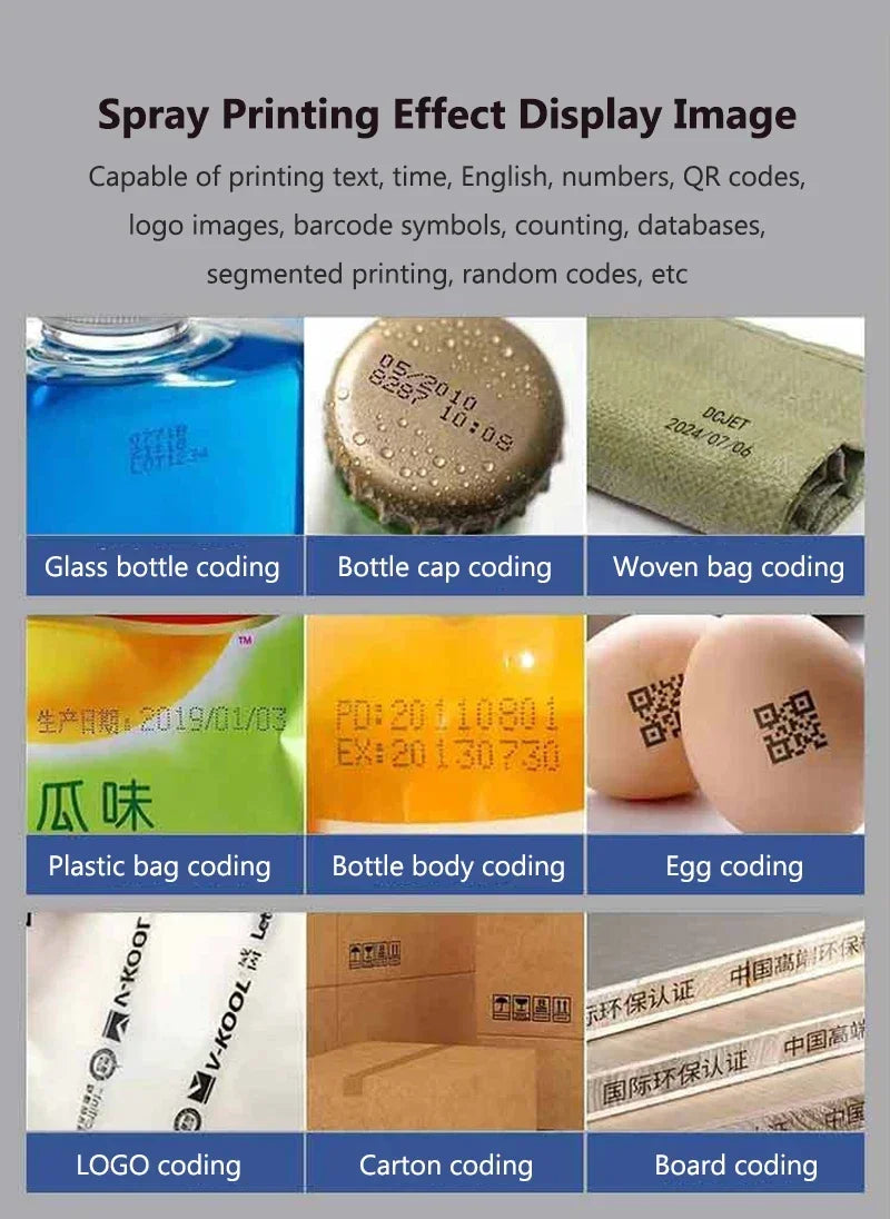 Portable Handheld Inkjet Printer 12.7mm Label QR Bar Batch Code Date Number Logo Expiry Date Coding Machine 28 Languages