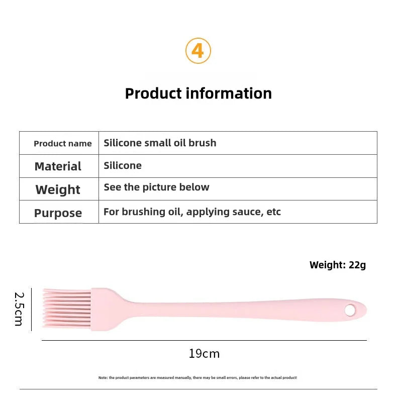 In Stock Silicone Integrated Small Size Oil Brush Barbecue Brush Household Lint-Free Baking Brush Pancake Oil Brush