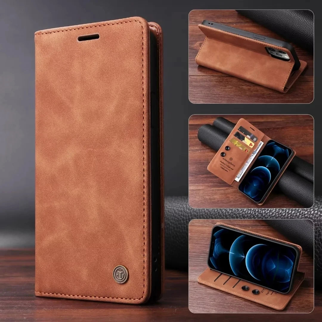 Ultrathin Leather Flip Case For Samsung Galaxy S25 S24 S23 FE S22 Ultra S21 S20 Plus S10 Note 20 5G Business Wallet Phone Cover