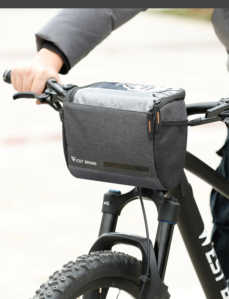 WEST BIKING 4.5L Bike Front Bag Touch Screen Phone Handlebar Bag Insulated Bicycle Cooler Bag MTB Road Cycling Accessories