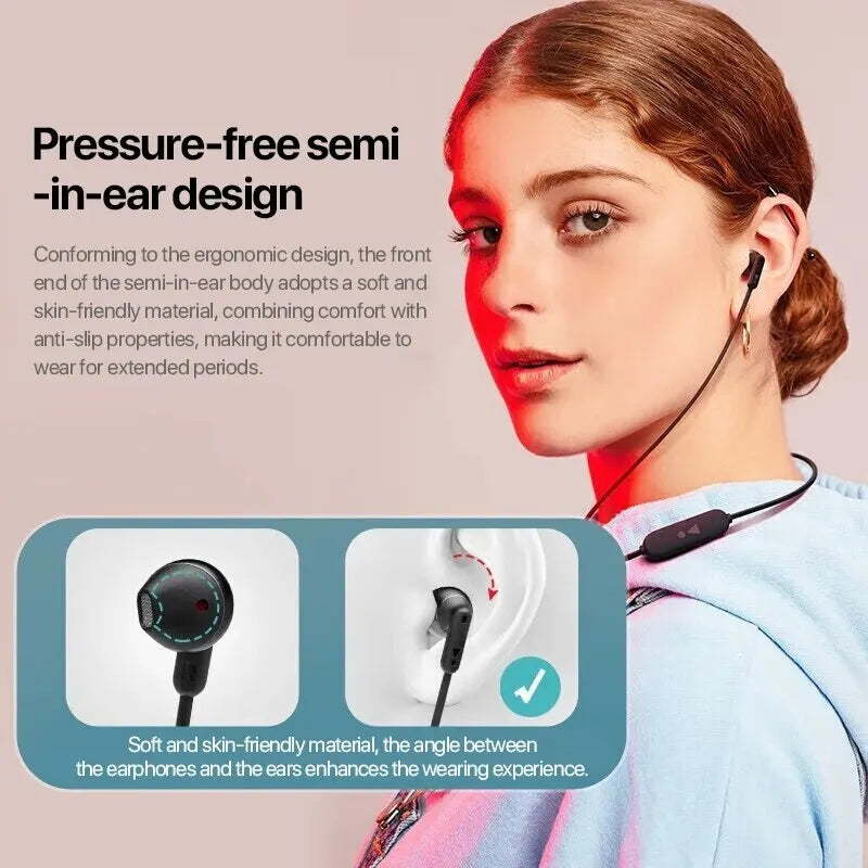 JBL TUNE215BT Wireless Bluetooth Headset Semi-in-ear Sports Headset with Long Battery Life