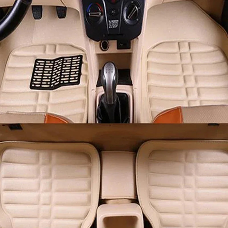 5pcs Premium Easy Clean Waterproof Auto Foot Pad Universal Waterproof PU Leather Durable Car Floor Mats Car Interior Accessorie