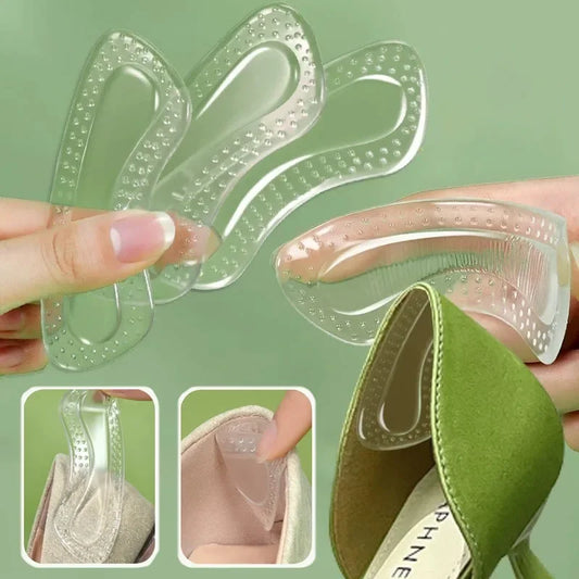1 pair Silicone Gel Heel Pad for Women Adjustable Non Slip Insole Blister Protector Foot Comfort Cushion