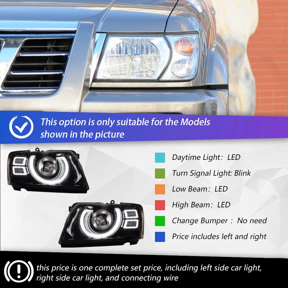 Car Lights for Patrol Y61 2005-2022 LED Auto Headlights Assembly Upgrade Defender Style Design Bifocal Lens Exterior Accessories