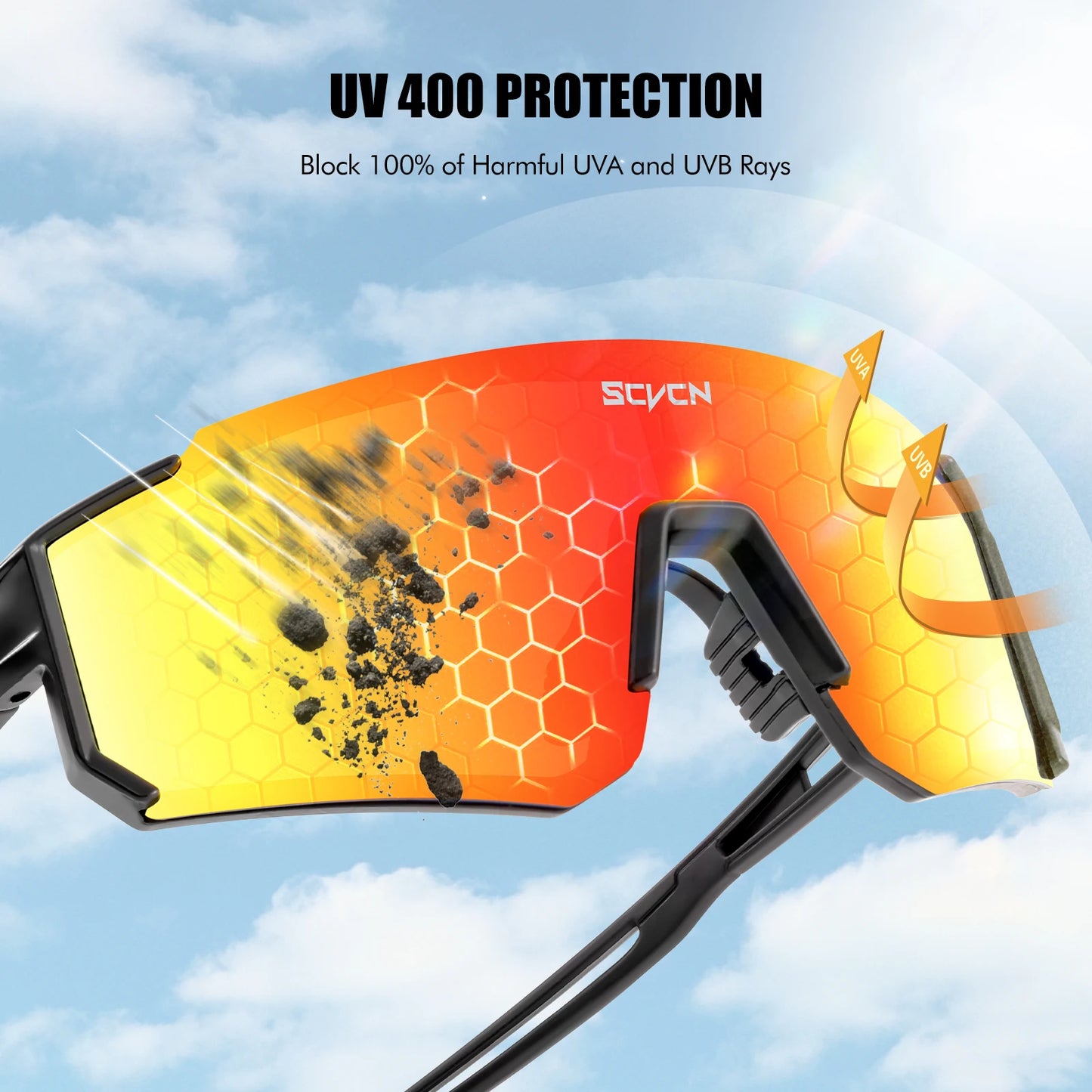 SCVCN Cycling Glasses Bike Sunglasses Men UV400 Eyewear Sports MTB Outdoor Goggles Bicycle Women Sunglasses Multi Color Riding