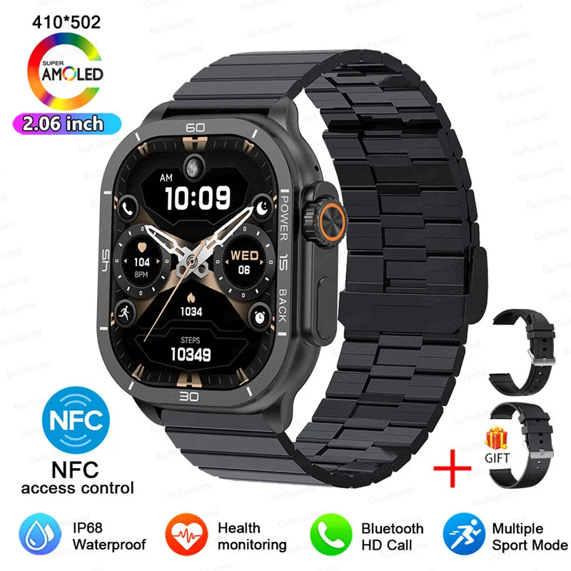 2025 New 49mm Smart Watch Men Women NFC Smartwatch BT Call Waterproof Wireless Charging AMOLED Screen Watch Ultra2 For Apple IOS