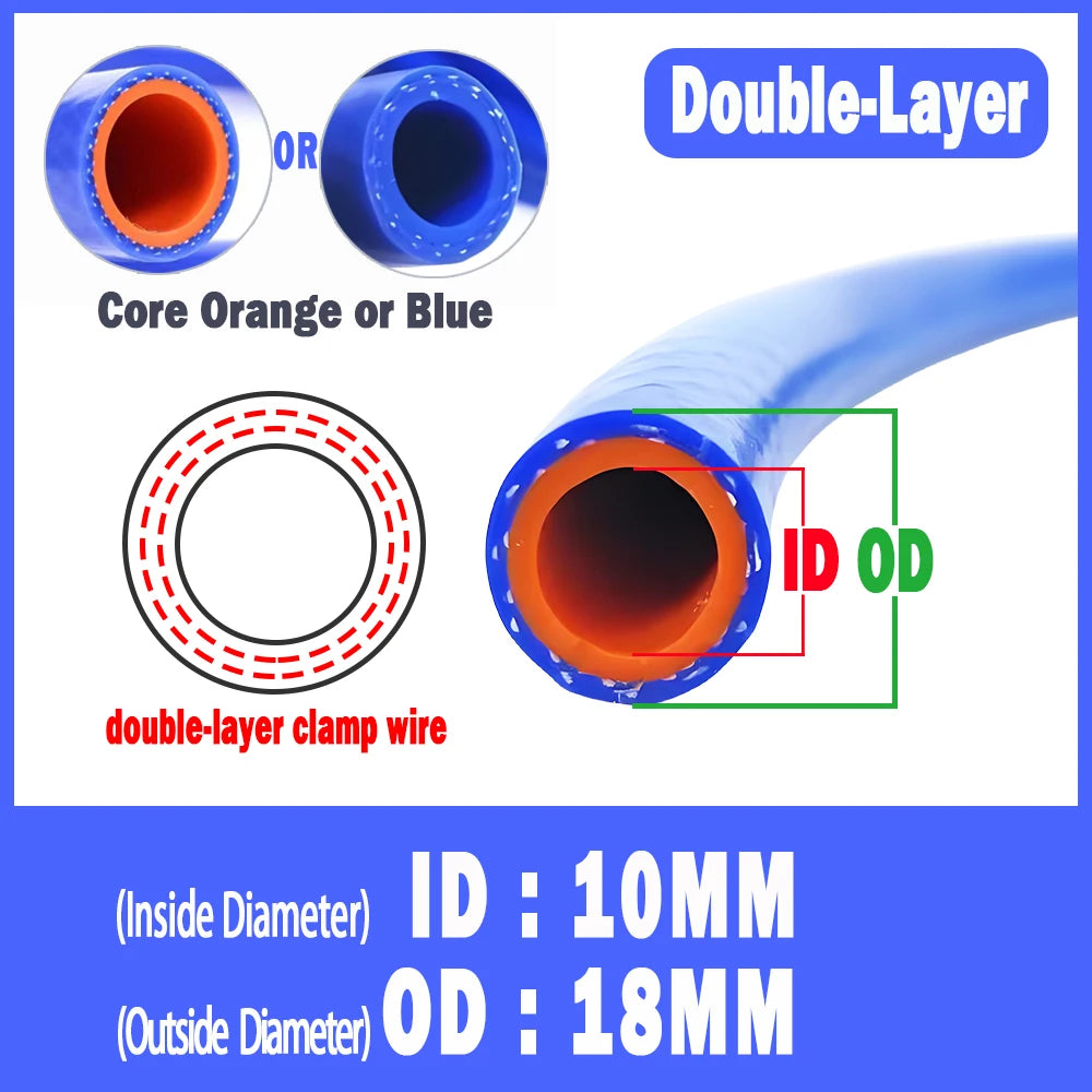 1M-20M ID 6mm-25mm Silicone Hose Heat Resistant High Presure Tube Automobile Vacuum Warm Air Water Pipe Double Layer Rubber Hose